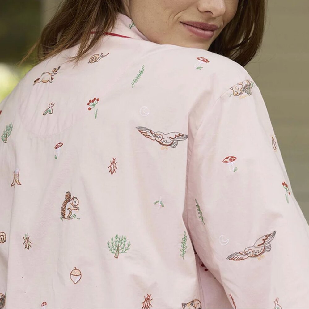 Printfresh Woodland Storybook - Cotton Sleep Shirt - Blush - XL